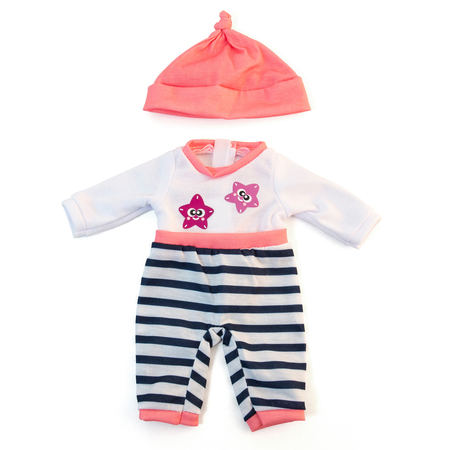MINILAND EDUCATIONAL Doll Clothes, Fits 12-5/8in Dolls, Cold Weather Salmon Pajamas 5005031632